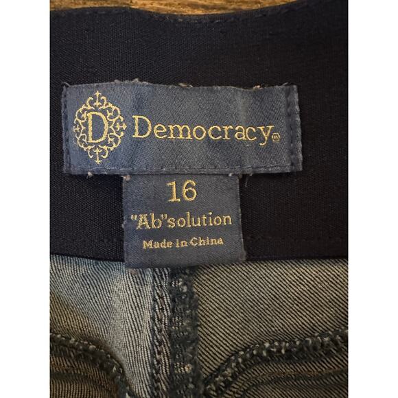 Democracy "Ab"solution Indigo High Rise Itty Bitty Boot Glider Jeans Size 16 - Picture 5 of 11